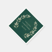 Rustieke Salie Laurel bladeren op Emerald Green br Servet (Hoek)