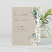 Rustieke Salie Pampas Gras Boho Bloemige Bruiloft Kaart (Staand voorkant)