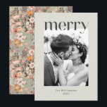 Rustieke Salie Taupe Bloemige Boho Foto Bruiloft Feestdagenkaart<br><div class="desc">Rustieke Salie Groene en Taupe Bloemige Boho Aangepaste Bruiloft Foto Prettig Kerstfeest Kerstkaart</div>