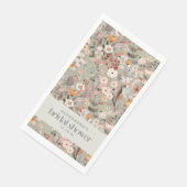 Rustieke Saliegroen Bloem Boho Bruiloft Uitnodigin Servet (Hoek)