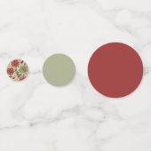 Rustieke saliegroen en bordeauxrode bloem-herfst confetti (Voorkanten)