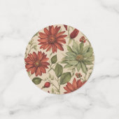 Rustieke saliegroen en bordeauxrode bloem-herfst confetti (Kleine voorkant)