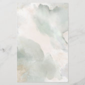 Rustieke Saliegroen & Roze Bloemboog Trouwmenu (Achterkant)