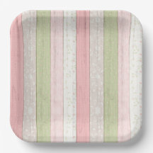 Rustieke Saliegroen & Roze Bloemige Houten Cottage