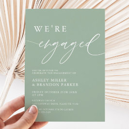 Rustieke Saliegroen We Zijn Verloofd Verlovingsfee Kaart