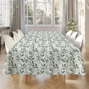 Rustieke saliegroene aquarel olijfpatroon tafelkleed