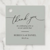 Rustieke saliegroene eenvoudige bedankt bedankjes labels (Voorkant)