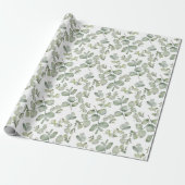 Rustieke Saliegroene Eucalyptus Waterverf Cadeaupapier (Uitgerold)