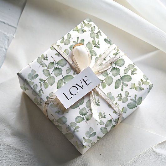 Rustieke Saliegroene Eucalyptus Waterverf Cadeaupapier