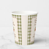 Rustieke Saliegroene Gingham Appel Bruiloftsborrel Papieren Bekers (Rechts)