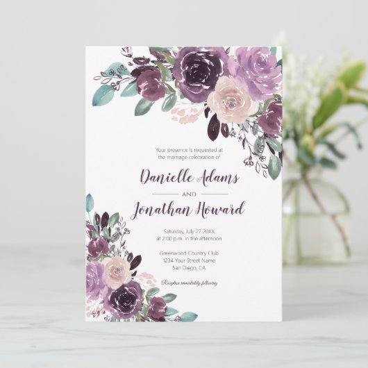 Rustieke Sangria bloemenbruiloft | Kaart (Staand voorkant)