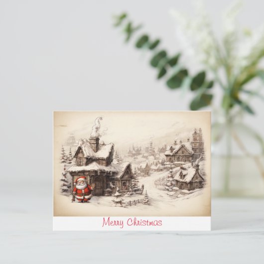  rustieke Santa Clouse Briefkaart (Staand voorkant)