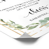 Rustieke sappige groene gebladerte open bar bord poster (Hoek)