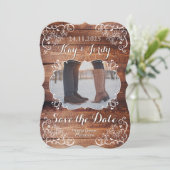 Rustieke 'Save the Date' Bos Bruiloft Jouw Foto Kaart (Staand voorkant)