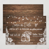 Rustieke Save the Date | Metselarenpotten, Kant & Kaart (Voorkant / Achterkant)