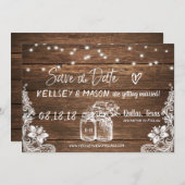 Rustieke Save the Date | Metselwerkpotten, Kant en Kaart (Voorkant / Achterkant)