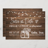 Rustieke Save the Date | Metselwerkpotten & Lichts Kaart (Voorkant / Achterkant)