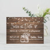 Rustieke Save the Date | Metselwerkpotten & Slinge Kaart (Staand voorkant)