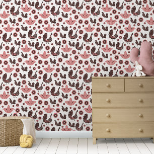 Rustieke Scandinavische folklore Nordic Birds Behang