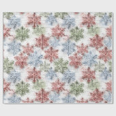 Rustieke Scandinavische Sneeuwvlok Cadeaupapier (Vlak)