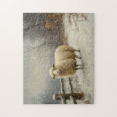 Rustieke schapen Schilderachtig winterlandschap Legpuzzel (Verticaal)