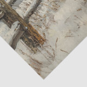 Rustieke Schapen Winter Landschap Decoupage Tissuepapier (Detail)