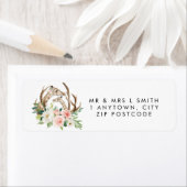 Rustieke schattige giraffen bloemenretour adres la etiket (Insitu)