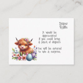 Rustieke Schattigee Baby Highland Koe Baby luierve Informatiekaartje