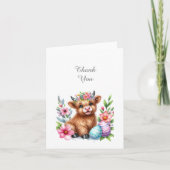 Rustieke Schattigee Baby Highland Koe bedankkaart (Voorkant)