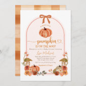 Rustieke Schattigee Bow Little Pumpkin Baby shower Kaart (Voorkant / Achterkant)