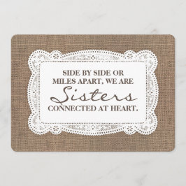 Rustieke Schattigee bruidsmeisje / Maid of Honor V Kaart