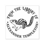 Rustieke Schattigee Chipmunk Bibliotheek Boeknaam Zelfinktende Stempel (Design)