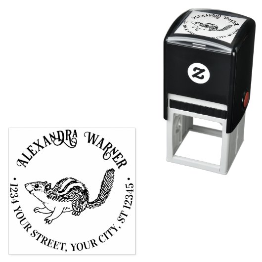 Rustieke Schattigee Chipmunk Naam Retouradres Zelfinktende Stempel (In situ)