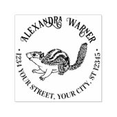 Rustieke Schattigee Chipmunk Naam Retouradres Zelfinktende Stempel (Design)