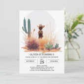 Rustieke Schattigee Cowboy Verjaardag Kaart (Staand voorkant)