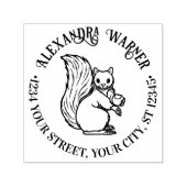 Rustieke Schattigee Eekhoorn met Noten Naam Retour Zelfinktende Stempel (Design)