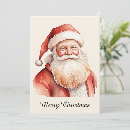 Rustieke Schattigee Retro Classic Santa Claus Feestdagenkaart (Staand voorkant)