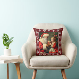 Rustieke Schattigee  sneeuwvlokken Santa Claus Win Kussen