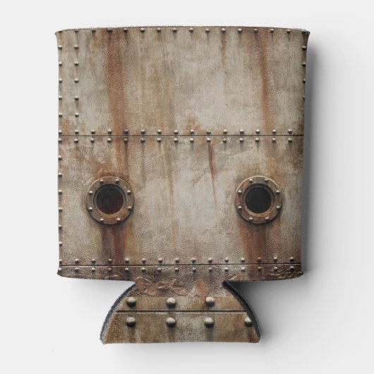 Rustieke scheepswrak metalen klinknagels textuur blikjeskoeler (Voorkant)