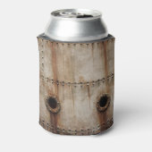 Rustieke scheepswrak metalen klinknagels textuur blikjeskoeler (Blikje Achterkant)