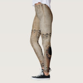Rustieke scheepswrak metalen klinknagels textuur leggings (Links)