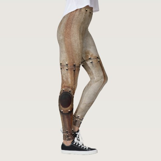 Rustieke scheepswrak metalen klinknagels textuur leggings (Rechts)