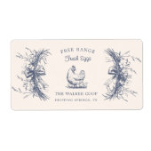 Rustieke Schetched Boerderij Ei Karton Label (Voorkant)