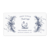 Rustieke Schetched Boerderij Ei Karton Label (Voorkant)