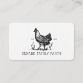 Rustieke  schets Boerderij Hen Dusty White Visitekaartje (Voorkant)