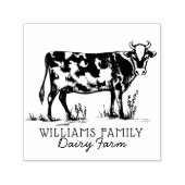 Rustieke  Schets Boerderij Zuivel Koe Zelfinktende Stempel (Design)