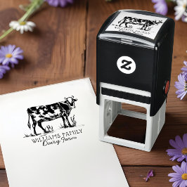 Rustieke  Schets Boerderij Zuivel Koe Zelfinktende Stempel