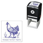 Rustieke schets stijl Boerderij Hen / Rooster Zelfinktende Stempel (In situ)