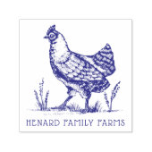 Rustieke schets stijl Boerderij Hen / Rooster Zelfinktende Stempel (Design)