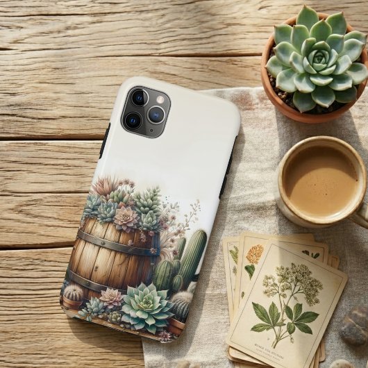 Rustieke schikking van vetplanten en cactussen Case-Mate iPhone case